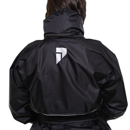 Imagem de Conjunto Para Motociclista Emborrachado Feminino Com Gola Capuz e Bolso Preto Tam G Pioneira