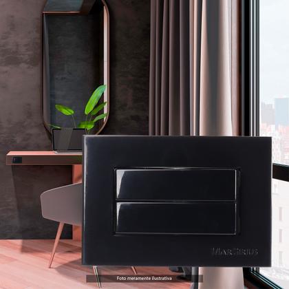 Imagem de Conjunto para móveis planejados mdf Interruptor Duplo Paralelo Preto Sleek Margirius