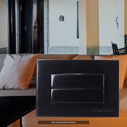 Imagem de Conjunto para móveis planejados mdf Interruptor Duplo Paralelo Preto Sleek Margirius
