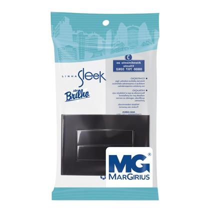 Imagem de Conjunto para móveis planejados mdf Interruptor Duplo Paralelo Preto Sleek Margirius