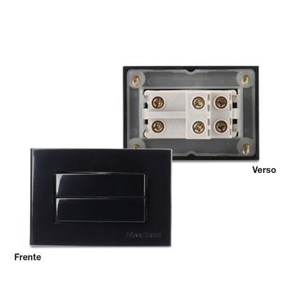 Imagem de Conjunto para móveis planejados mdf Interruptor Duplo Paralelo Preto Sleek Margirius