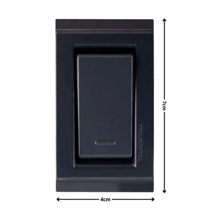 Imagem de Conjunto para Móvel 1 Interruptor Simples 10 A Tramontina Liz Grafite