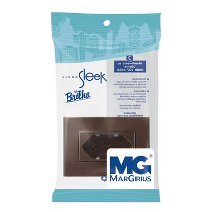 Imagem de Conjunto para móvel móveis planejados com Tomada 10A 2P+T Marrom Brilhante Sleek Margirius 