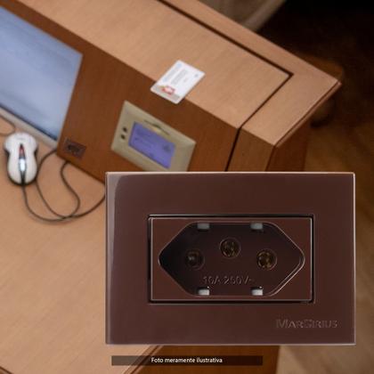 Imagem de Conjunto para móvel móveis planejados com Tomada 10A 2P+T Marrom Brilhante Sleek Margirius 