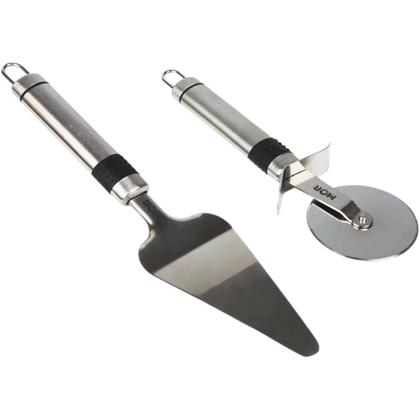 Imagem de Conjunto Para Pizza Em Inox Espátula E Cortador Doce Cozinha 003325 - Mor