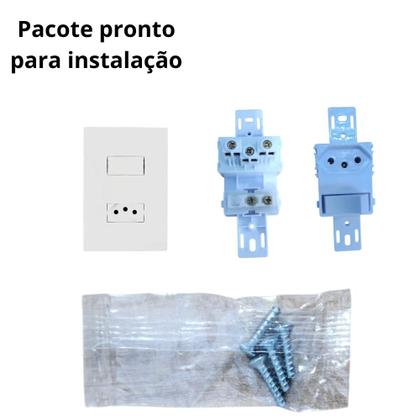 Imagem de Conjunto Para Placa 4x2 1 Interruptor Simples + 1 Tomada Linha I9 20 Amperes Ilumi Slim Ref 80201