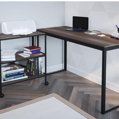 Imagem de Conjunto para Quarto 1 Beliche e 1 Estante com Rodízios 3 Prateleiras