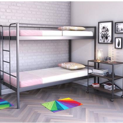 Imagem de Conjunto para Quarto 1 Beliche e 1 Estante com Rodízios 3 Prateleiras