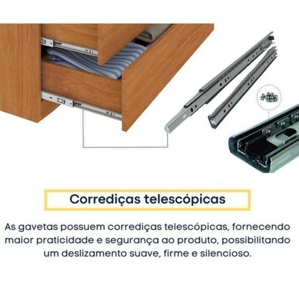 Imagem de Conjunto para Quarto 1 Guarda-roupa 6 Portas com Espelho e 1 Cômoda 4 Gavetas Ripado Nova York Espre