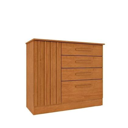 Imagem de Conjunto para Quarto 1 Guarda-roupa 6 Portas com Espelho e 1 Cômoda 4 Gavetas Ripado Nova York Espre