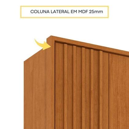 Imagem de Conjunto para Quarto 1 Guarda-roupa 6 Portas com Espelho e 1 Cômoda 4 Gavetas Ripado Nova York Espre