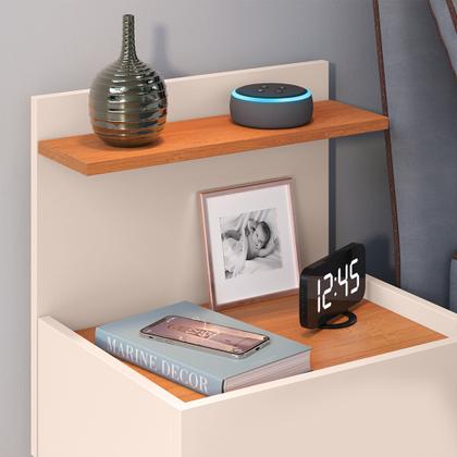 Imagem de Conjunto Para Quarto Cabeceira Julia 1.40 Cama Casal com 2 Mesas de Cabeceira Laura