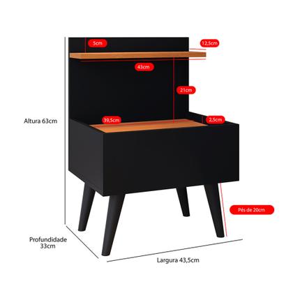 Imagem de Conjunto Para Quarto Cabeceira Julia 1.40 Cama Casal com 2 Mesas de Cabeceira Laura