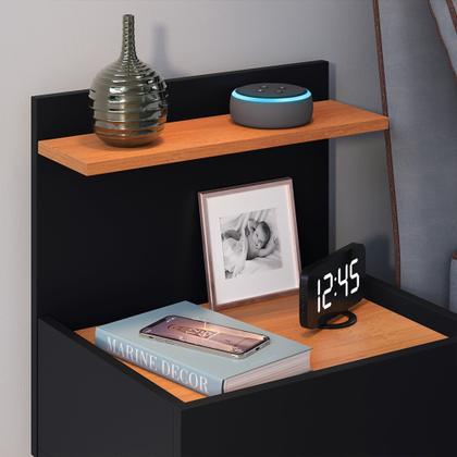 Imagem de Conjunto Para Quarto Cabeceira Julia 1.40 Cama Casal com 2 Mesas de Cabeceira Laura