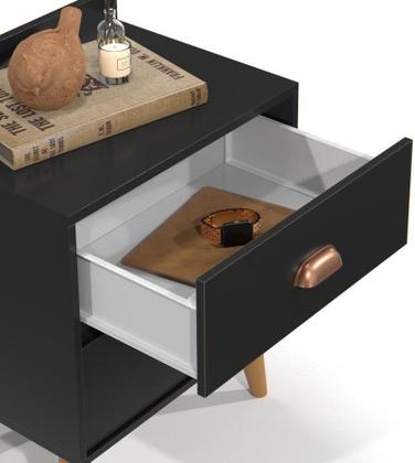 Imagem de Conjunto Para Quarto Cabeceira Julia 1.40 Cama Casal com 2 Mesas de Cabeceira Madero New