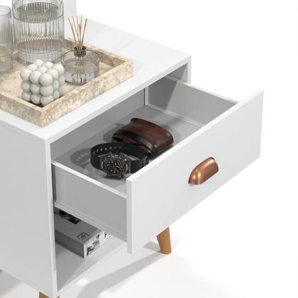 Imagem de Conjunto Para Quarto Cabeceira Julia 1.40 Cama Casal com 2 Mesas de Cabeceira Pérola New