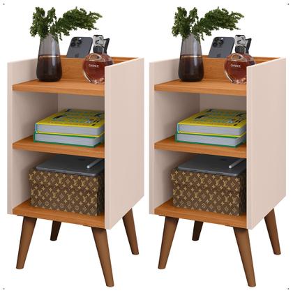 Imagem de Conjunto Para Quarto Cabeceira Julia 1.60 Cama Queen com 2 Mesas de Cabeceira Madero New