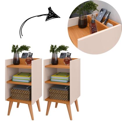 Imagem de Conjunto Para Quarto Cabeceira Julia 1.60 Cama Queen com 2 Mesas de Cabeceira Madero New