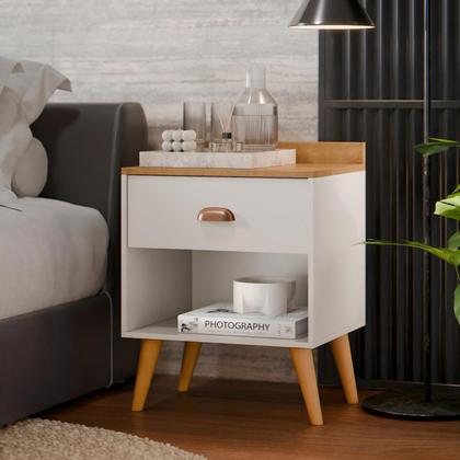 Imagem de Conjunto Para Quarto Cabeceira Julia 1.60 Cama Queen com 2 Mesas de Cabeceira Pérola New