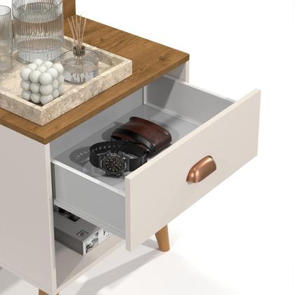 Imagem de Conjunto Para Quarto Cabeceira Julia 1.60 Cama Queen com 2 Mesas de Cabeceira Pérola New