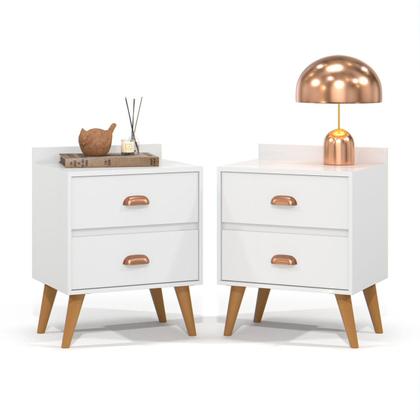 Imagem de Conjunto Para Quarto Cabeceira Rubi 1.40 Cama Casal com 2 Mesas de Cabeceira Madero New