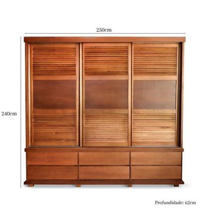 Imagem de Conjunto para Quarto Casal com Cama King e Guarda-roupa 3 Portas de Correr Veneziana