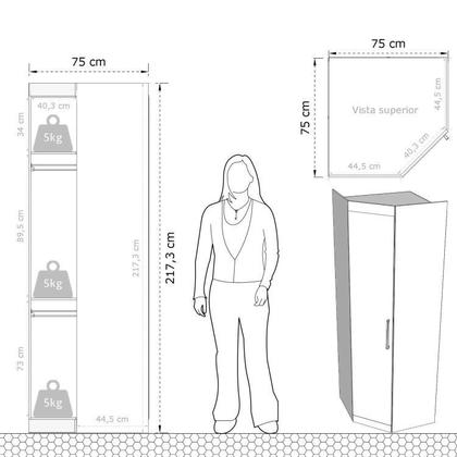Imagem de Conjunto para Quarto com Guarda Roupa Modular Gênova Plus