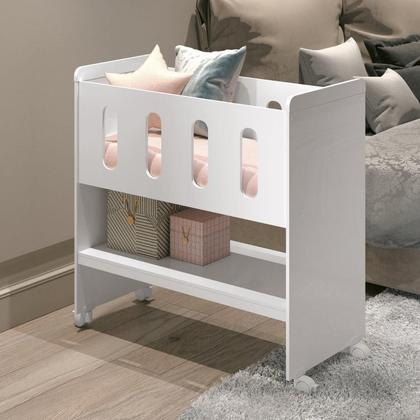 Imagem de Conjunto para Quarto de Bebê Berço 3 em 1 Escrivaninha Trocador com Colchão Zain Móveis Reller Branco