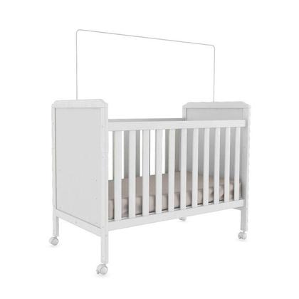 Imagem de Conjunto para Quarto de Bebê com Berço 2 em 1 Cloe Cômoda 4 Gavetas Júnior Móveis Peroba Branco Brilho