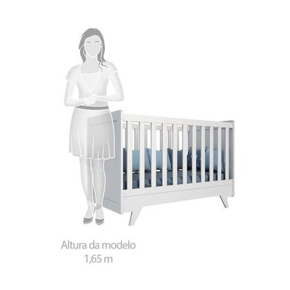 Imagem de Conjunto para Quarto de Bebê com Cômoda 1 Porta 4 Gavetas e Berço Mini Cama Retrô