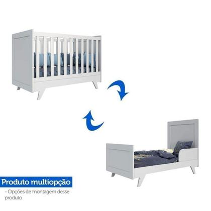 Imagem de Conjunto para Quarto de Bebê com Cômoda Berço e Prateleira Retrô