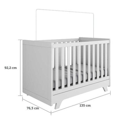 Imagem de Conjunto para Quarto de Bebê com Guarda Roupa 4 Portas 3 Gavetas e Berço Retrô