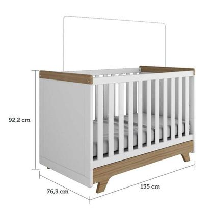 Imagem de Conjunto para Quarto de Bebê com Guarda Roupa 4 Portas e Berço Retrô