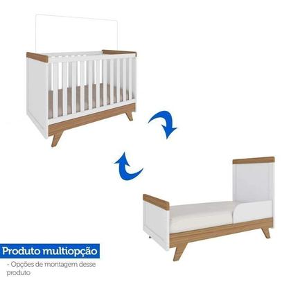 Imagem de Conjunto para Quarto de Bebê com Guarda Roupa 4 Portas e Berço Retrô