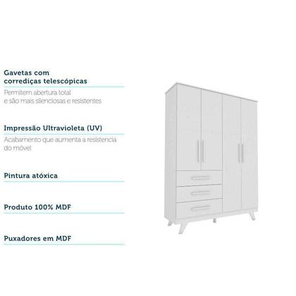 Imagem de Conjunto para Quarto de Bebê com Guarda Roupa e Berço com Capitone Retrô Móveis Peroba Branco Brilho/Pena Areia
