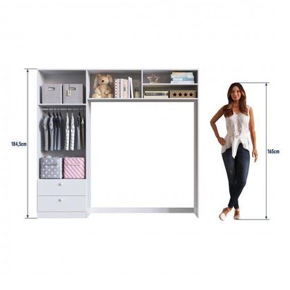 Imagem de Conjunto para Quarto de Bebê com Guarda-Roupas e Berço com Colchão