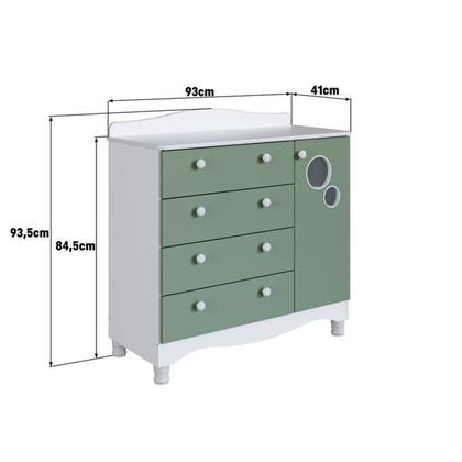 Imagem de Conjunto para Quarto Infantil com Guarda-roupa e Cômoda Trocador Encanto