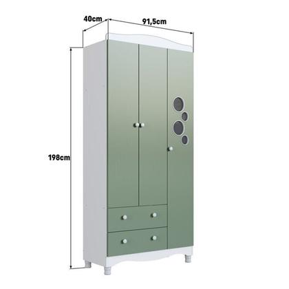 Imagem de Conjunto para Quarto Infantil com Guarda-roupa e Cômoda Trocador Encanto