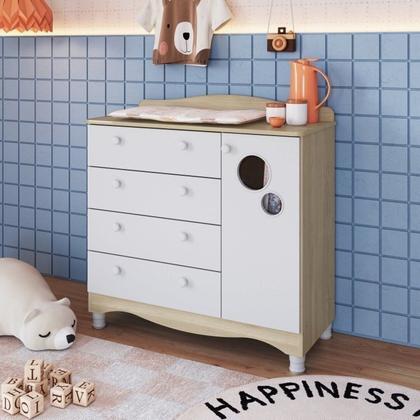 Imagem de Conjunto para Quarto Infantil com Guarda-roupa e Cômoda Trocador Encanto