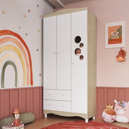 Imagem de Conjunto para Quarto Infantil com Guarda-roupa e Cômoda Trocador Encanto