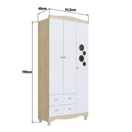 Imagem de Conjunto para Quarto Infantil com Guarda-roupa e Cômoda Trocador Encanto