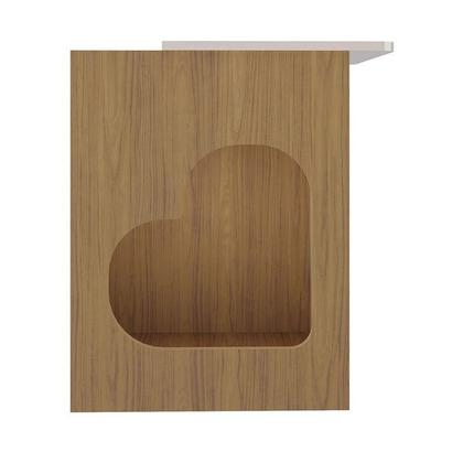 Imagem de Conjunto para Sala de Estar Lotus com Rack para TV até 60 Polegadas, Mesa de Centro e Mesa Lateral Carvalho e Off White