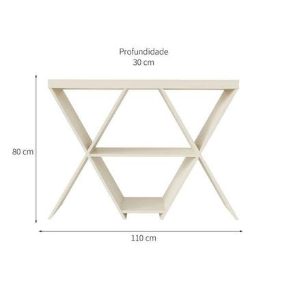 Imagem de Conjunto para Sala de Estar Lumina com Rack, Painel para TV até 42 Polegadas e Aparador Pinho e Off White