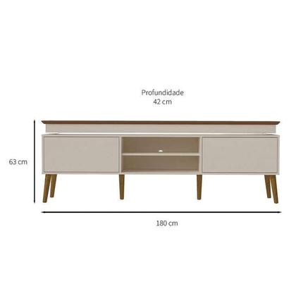 Imagem de Conjunto para Sala de Estar Lumina com Rack, Painel para TV até 42 Polegadas e Aparador Pinho e Off White