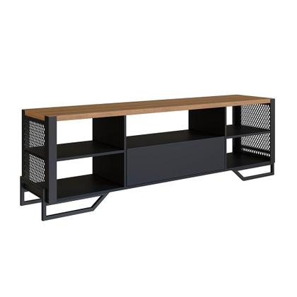 Imagem de Conjunto para Sala de Estar Paricel com Rack 1 GV e Estante 40cm Preto