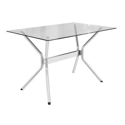 Imagem de Conjunto para Sala de Jantar 1 Mesa Loire Tampo de Vidro Retangular 6 Cadeiras Amsterdã