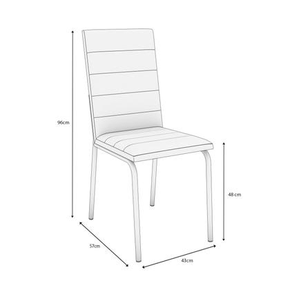 Imagem de Conjunto para Sala de Jantar 1 Mesa Loire Tampo de Vidro Retangular 6 Cadeiras Amsterdã
