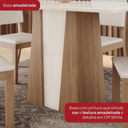 Imagem de Conjunto para Sala de Jantar com 4 Cadeiras Orus Nature/Off White