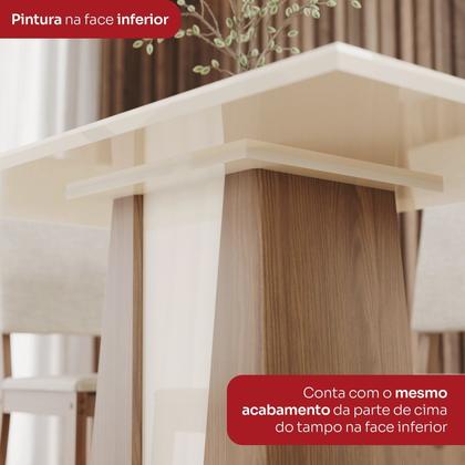 Imagem de Conjunto para Sala de Jantar com 4 Cadeiras Orus Nature/Off White