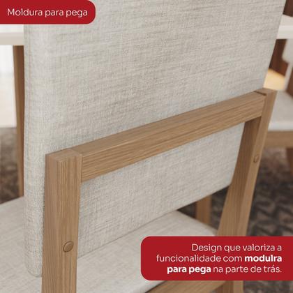 Imagem de Conjunto para Sala de Jantar com 4 Cadeiras Orus Nature/Off White